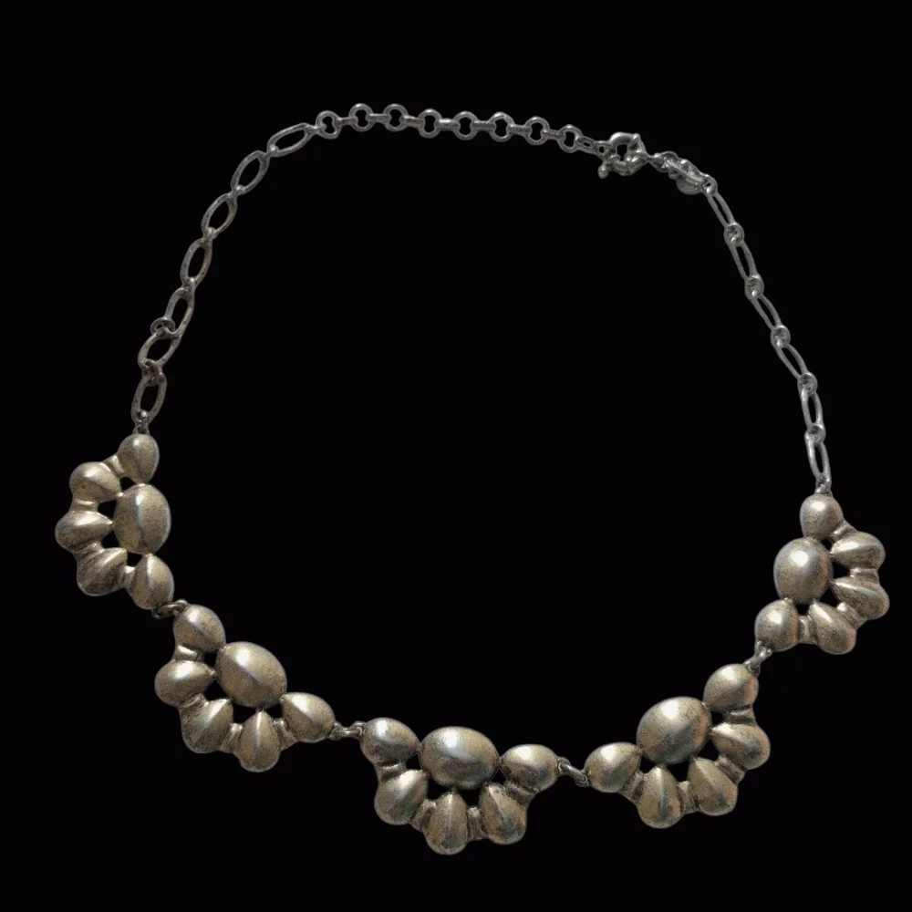 J. Crew Necklace Silver Blue White Cristals